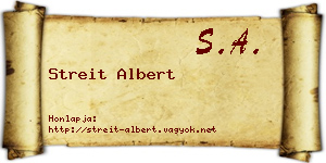 Streit Albert névjegykártya